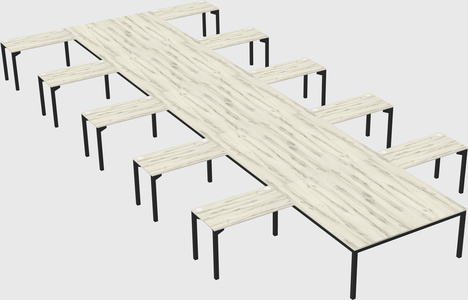 Shared l-shaped desk