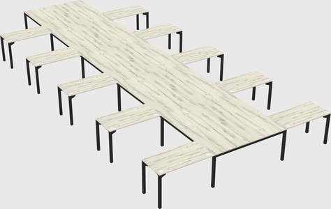 Shared l-shaped desk