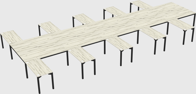 Shared l-shaped desk