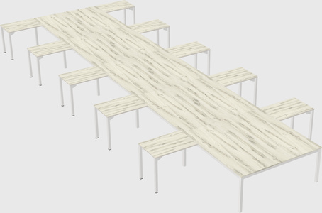 Shared l-shaped desk