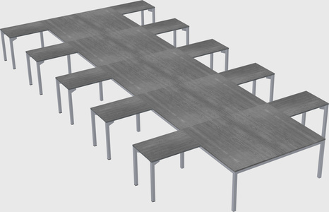 Shared l-shaped desk