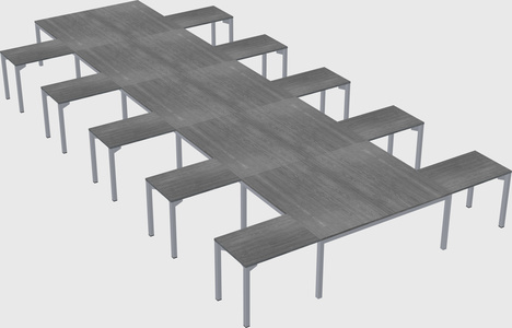 Shared l-shaped desk