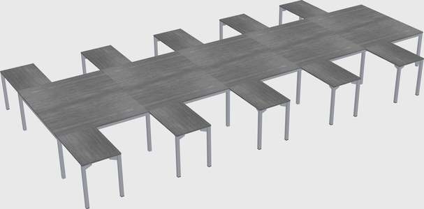 Shared l-shaped desk