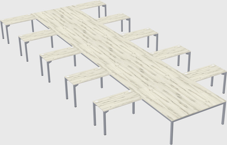 Shared l-shaped desk
