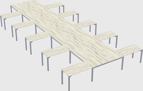 Shared l-shaped desk