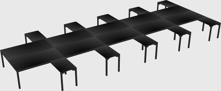 Shared l-shaped desk