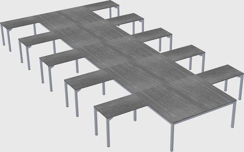 Shared l-shaped desk