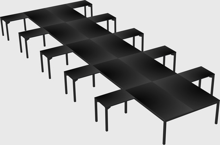 Shared l-shaped desk