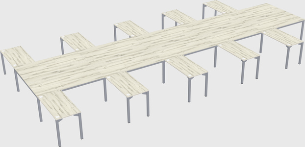 Shared l-shaped desk
