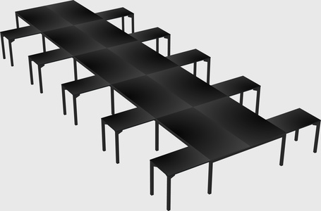 Shared l-shaped desk