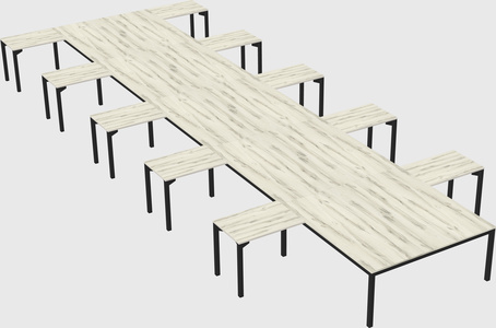 Shared l-shaped desk
