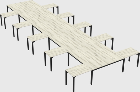 Shared l-shaped desk
