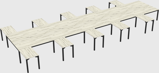 Shared l-shaped desk