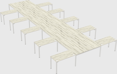 Shared l-shaped desk