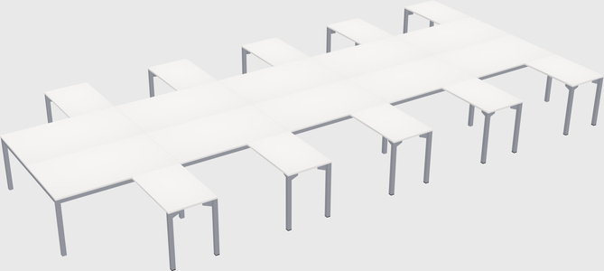 Shared l-shaped desk