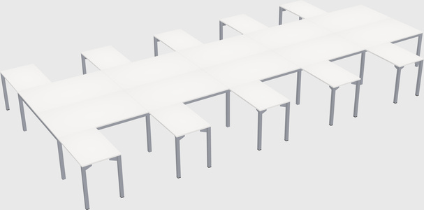 Shared l-shaped desk