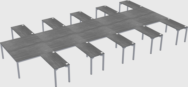 Shared l-shaped desk