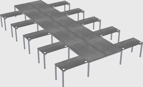 Shared l-shaped desk