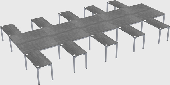 Shared l-shaped desk
