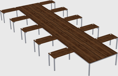 Shared l-shaped desk