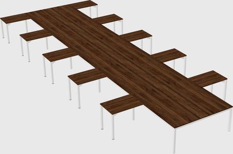 Shared l-shaped desk