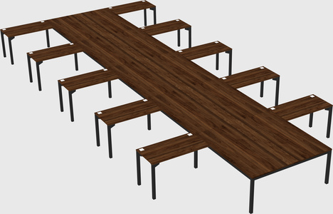 Shared l-shaped desk