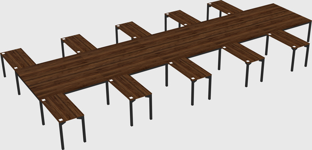 Shared l-shaped desk