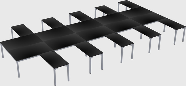 Shared l-shaped desk