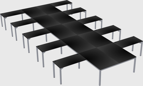 Shared l-shaped desk