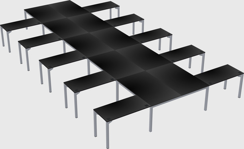 Shared l-shaped desk
