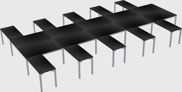 Shared l-shaped desk