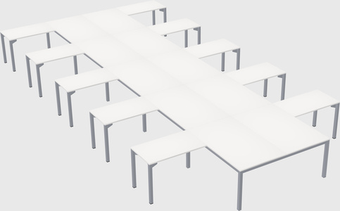 Shared l-shaped desk