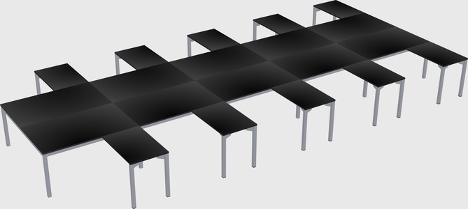 Shared l-shaped desk