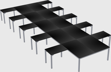 Shared l-shaped desk