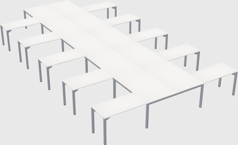 Shared l-shaped desk
