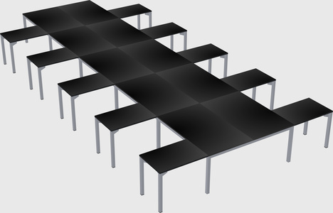 Shared l-shaped desk