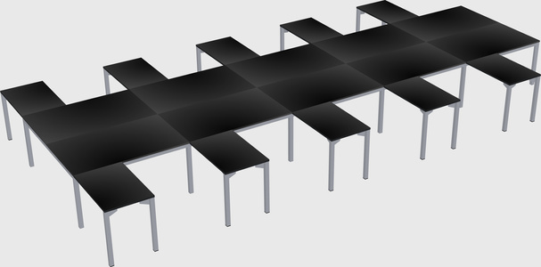 Shared l-shaped desk