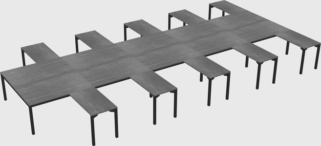 Shared l-shaped desk