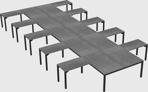 Shared l-shaped desk