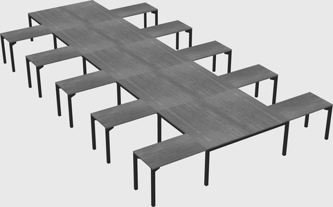 Shared l-shaped desk