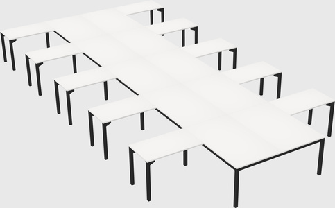 Shared l-shaped desk