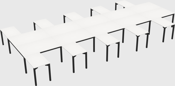 Shared l-shaped desk
