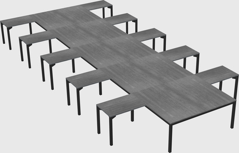 Shared l-shaped desk