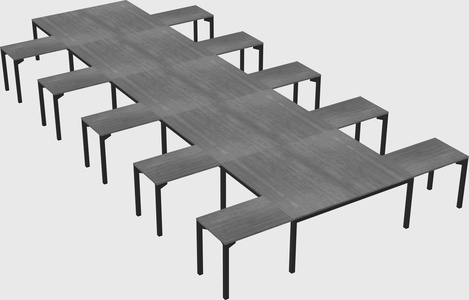 Shared l-shaped desk
