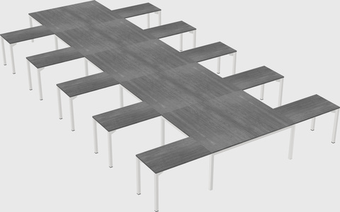Shared l-shaped desk