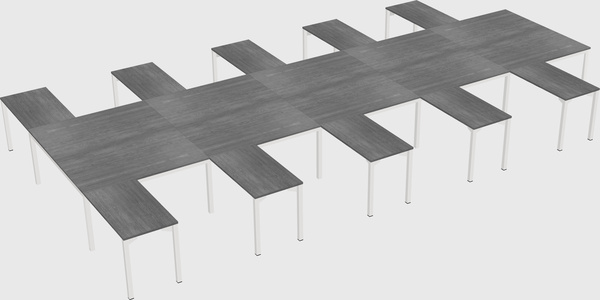Shared l-shaped desk