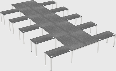 Shared l-shaped desk