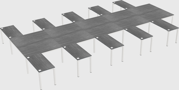 Shared l-shaped desk