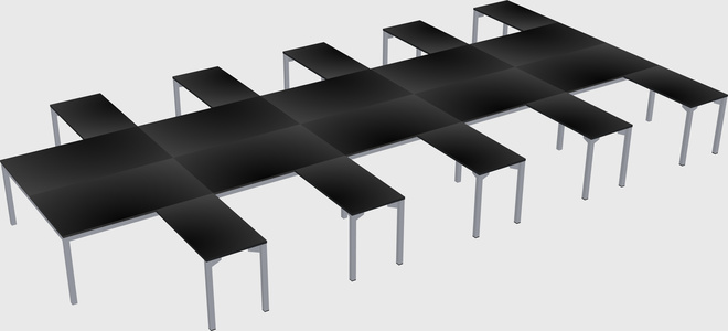 Shared l-shaped desk