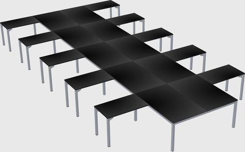 Shared l-shaped desk